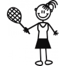 Взрослая девочка играет в теннис