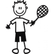 Взрослый мальчик играет в теннис