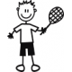 Взрослый мальчик играет в теннис